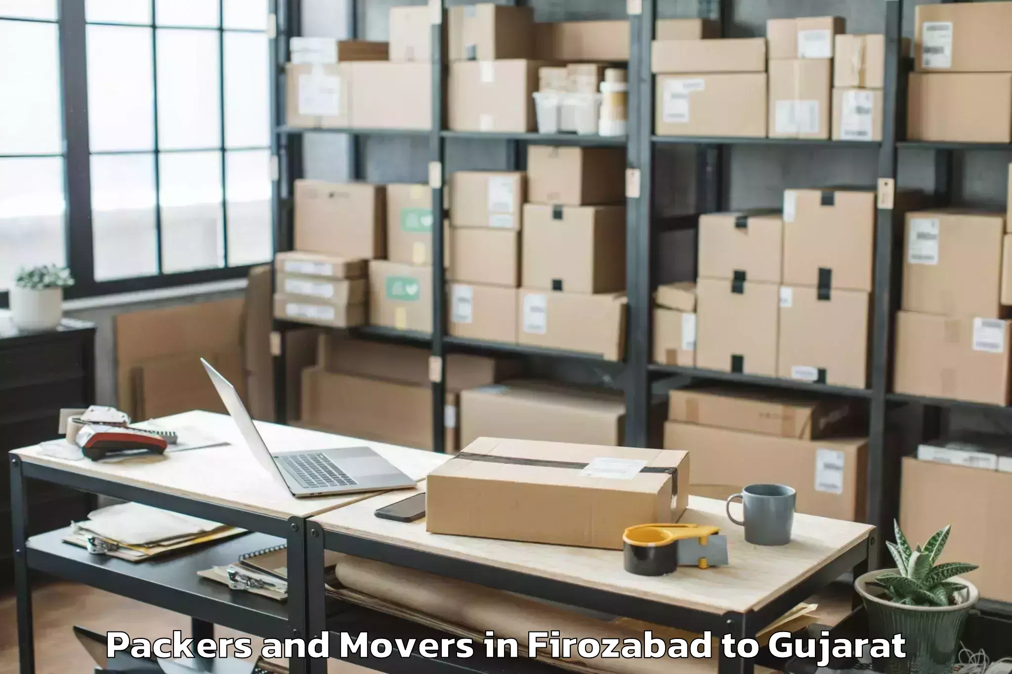 Reliable Firozabad to Ambaji Packers And Movers